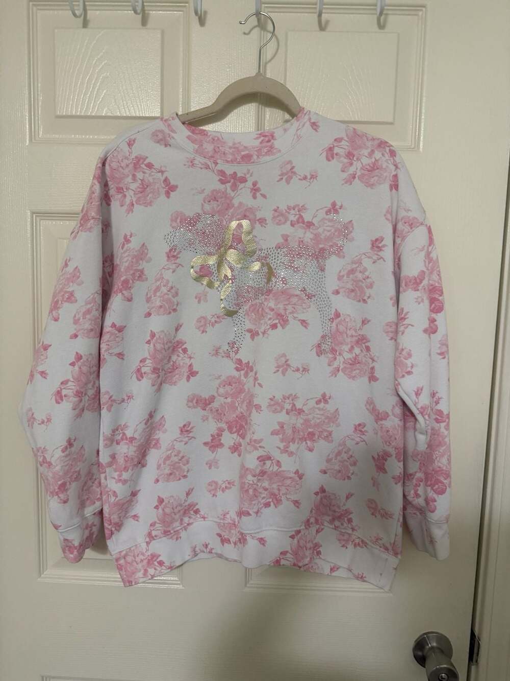 Victoria's Secret PINK x LoveShackFancy Bling Puppy Floral Campus Pullover Sweat